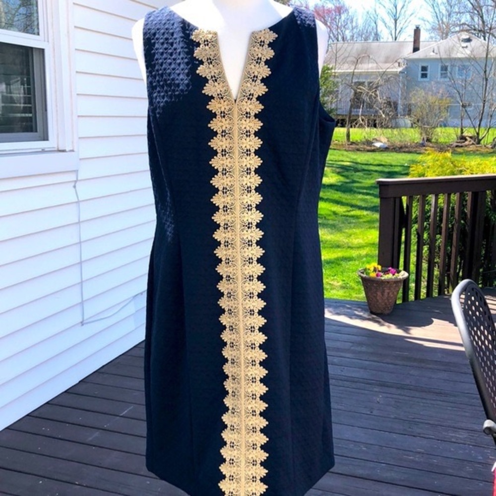 papagallo dress blue and gold